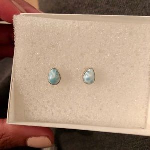 SOLD Dominican Larimar sterling silver earrings